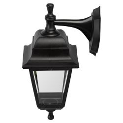 Садово-парковый светильник ЭРА НБУ 04-60-001 черный 4 гранный настенный IP44 Е27 max60Вт | Садово-парковые светильники