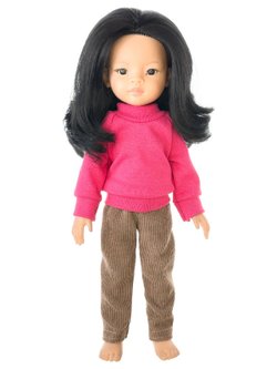 Свитер малина, брюки и сумка для кукол Paola Reina 32 см (1013)