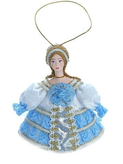 Фарфоровая кукла-подвеска Дама. Сувенир ручной работы