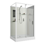 Душевая кабина Niagara Standart ST100/80/15Q/BK (100х80х200) прямоугольник,поддон 15см,распашная,проф.белый,без крыши,3 места