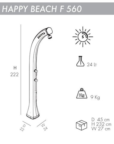 Душ солнечный Arkema Happy Beach F 560, тортора