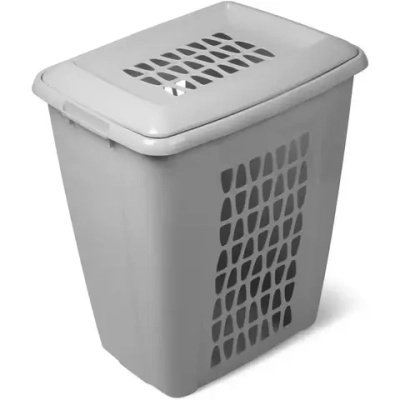 Корзина для белья Молетта прямоугольная 60л с крышкой пыльно-серая С702П (комплект 4 шт)