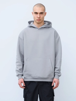 Худи оверсайз без начеса (серый)