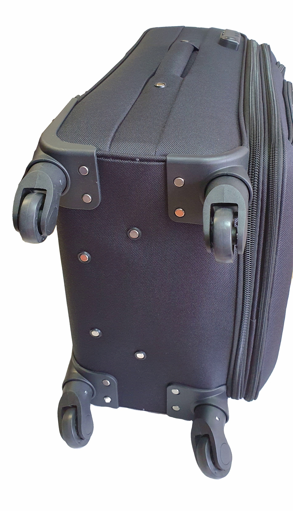 Чемодан тканевый Lcase Amsterdam размера L. Дорожный чемодан с расширением, 75 см, 96 л, Черный