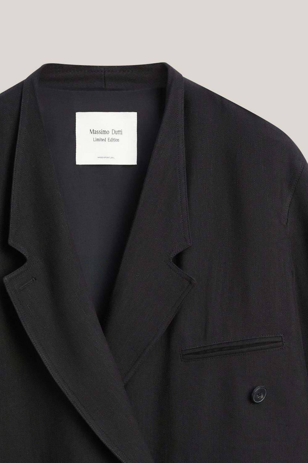 Massimo Dutti Длинный двубортный тренч - Limited Edition, черный