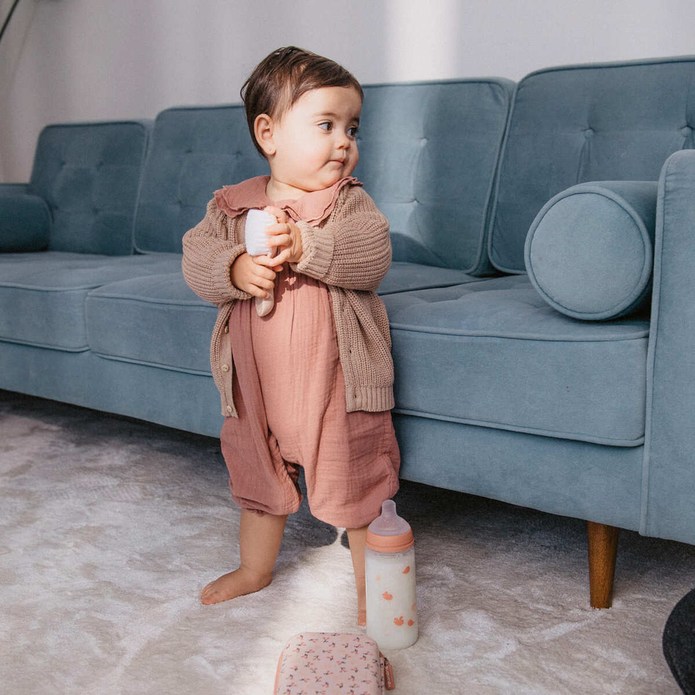 Бутылочка для кормления Suavinex Birdies 360 мл розовая, 6 мес+