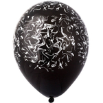 Шар латексный 35см Мрамор (Черный)