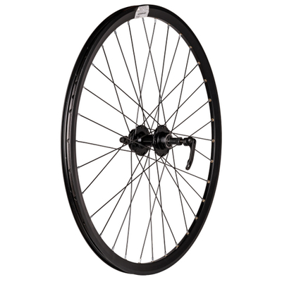 Колесо 26" заднее в сборе VelRosso дв.ал.об,пис,ал.вт, эксц.,промпод, disk,трещ. WSM-26RDP-QR-AHF