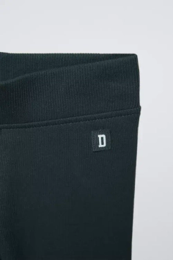 ZARA ЛЕГИНСЫ В РУБЧИК С НАШИВКОЙ, СИНЕ-СЕРЫЙ