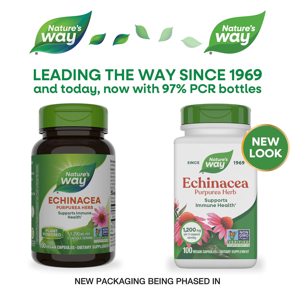 Nature's Way, эхинацея, пурпурная трава, 100 веганских капсул (0,4 мг в 1 капсуле)