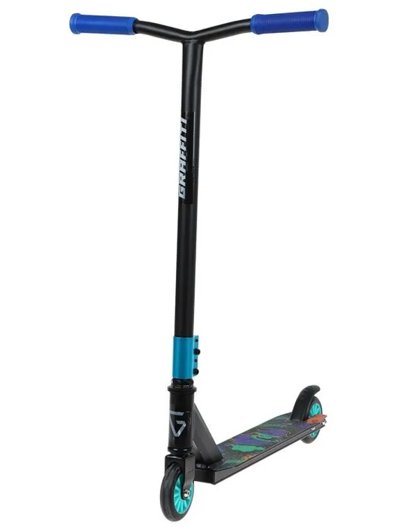 Самокат трюковый GRAFFITI, колеса PU/пластик 100 мм. ABEC 9, жесткость 85А