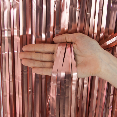 Занавес Дождик Розовое Золото, Матовый металл, 100*200 см, 1 шт.