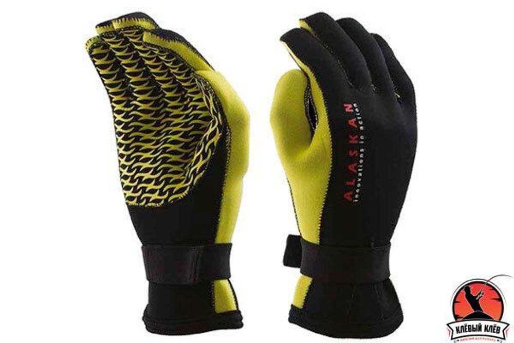 Перчатки неопреновые Alaskan черн./желт. р.L (ADGBYL)