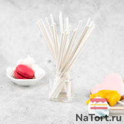 Палочки бумажные для Cake pops (белые, 15 см, 100 шт)
