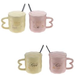 GAEM Набор из 2-х Кружек с крышкой и ложкой, 300 мл, L12 W9 H9 см, 2в.