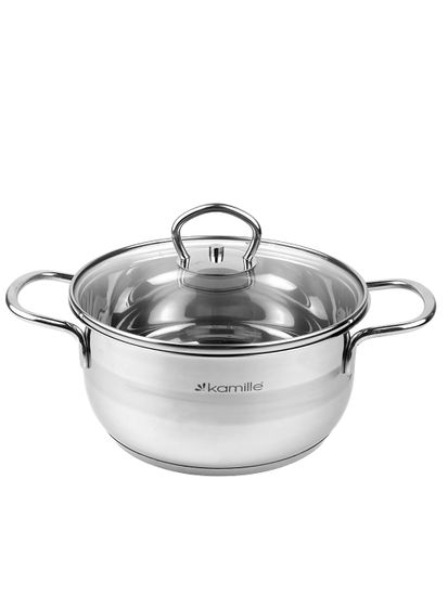 Кастрюля 3 л. из нержавеющей стали Kamille KM 5413 с крышкой