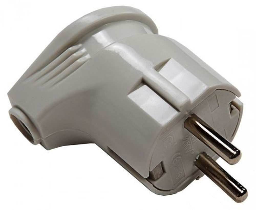 AY-KA (АЙКА) вилка угловая 16A 250В (угловая, белая, земля) (Турция) 7711200