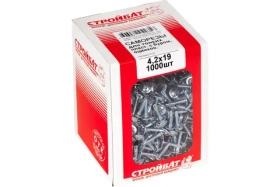 Саморезы для тонк. пластин с буром 4,2x19 (белый цинк 1000 шт)