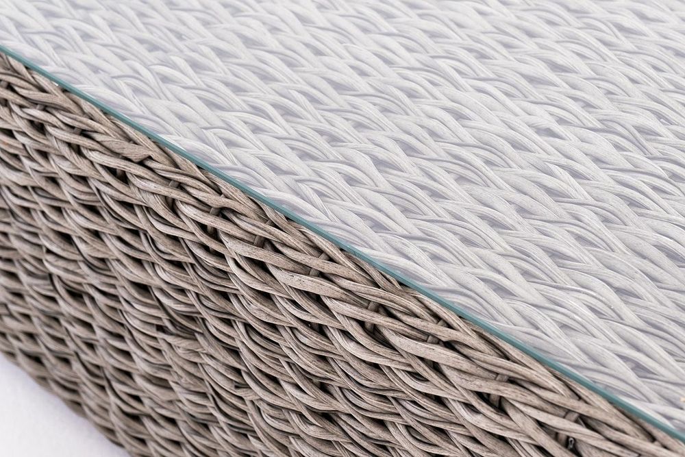 "Капучино" лаунж-зона из искусственного ротанга (гиацинт), цвет серый