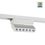 359738 PORT NT25 240 белый Однофазный двухжильный трековый светодиодный светильник с переключ. цв. температуры IP20 LED 6W 180-265V 2700К/3200К/4000К EOS