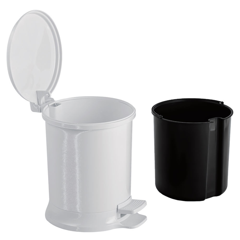 Ведро для мусора с педалью 11л цвет белый, устойчивое