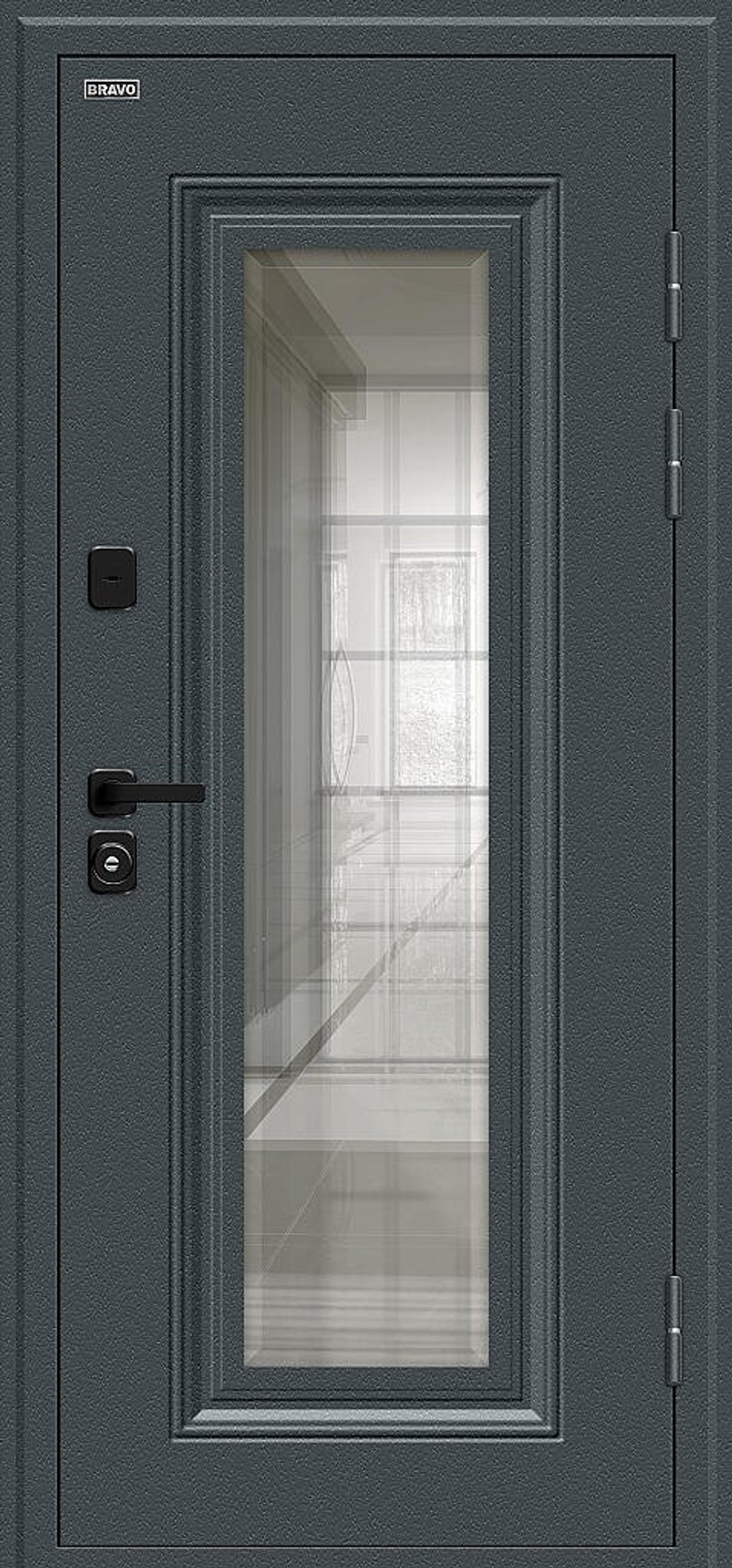 Дверь входная для частного дома с терморазрывом и стеклом