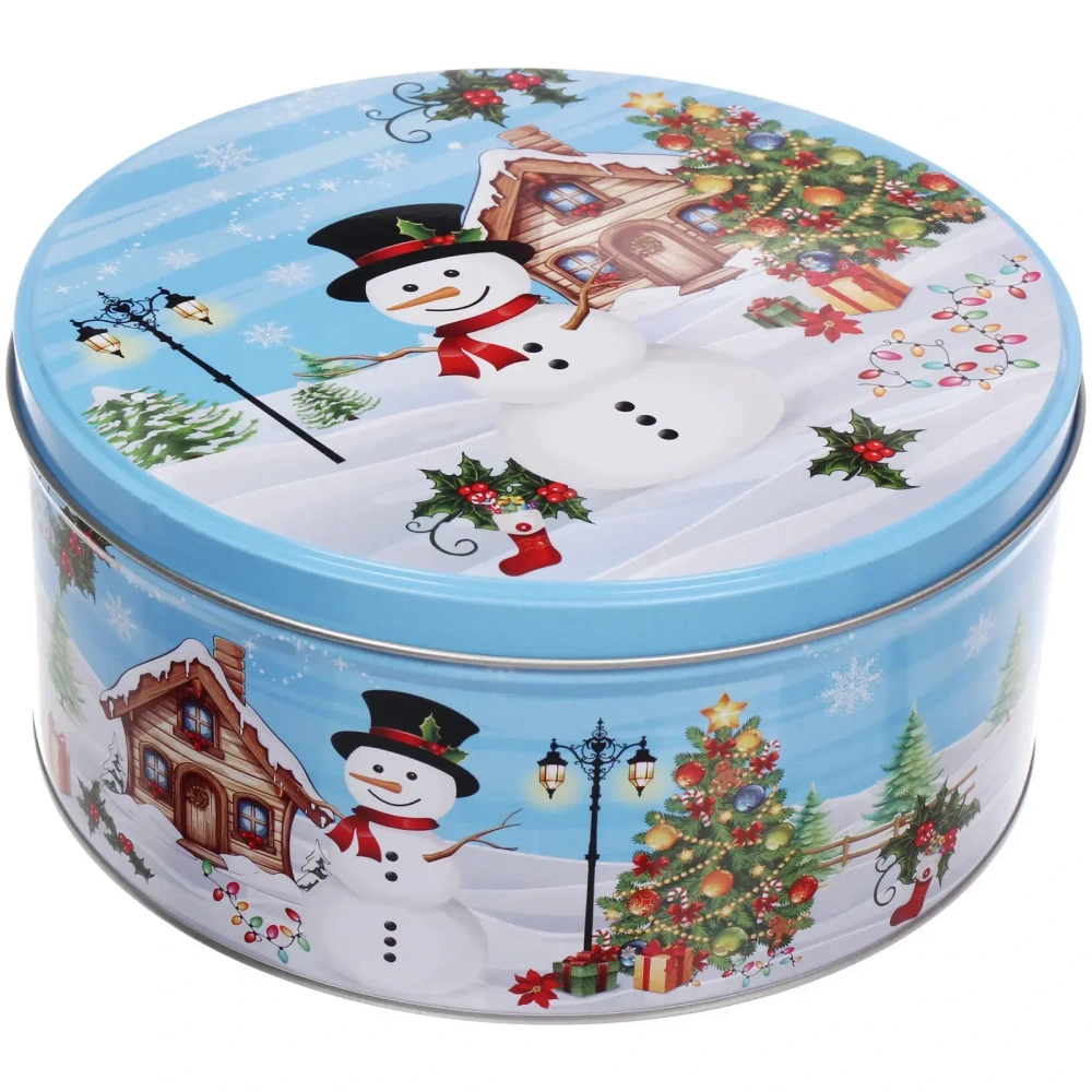 Банка жестяная «Сказочный Снеговик» 2500мл, 20*9см