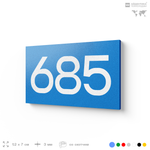 Номер на дверь 685, табличка на дверь для офиса, квартиры, кабинета, аудитории, склада, голубая 120х70 мм, Айдентика Технолоджи