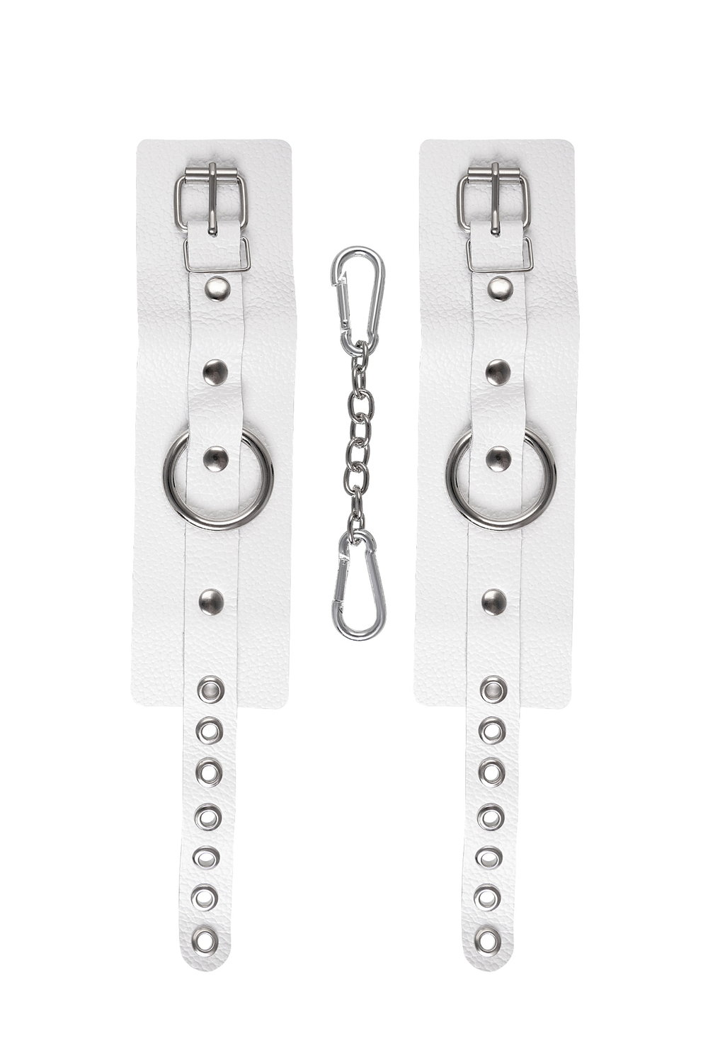 Наручники мягкие BDSM с люверсами натуральная кожа белые