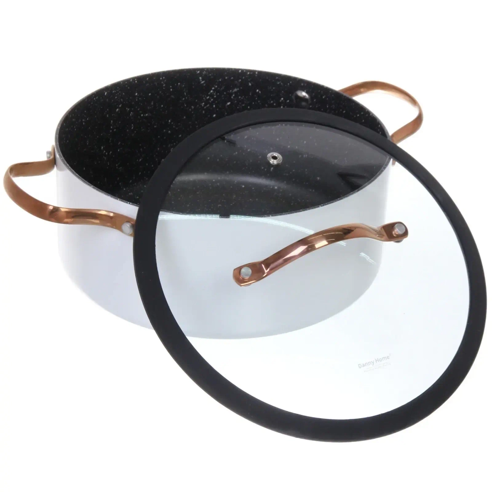 Кастрюля «White Night» 4,5л, стеклянная крышка, 24*10,5см