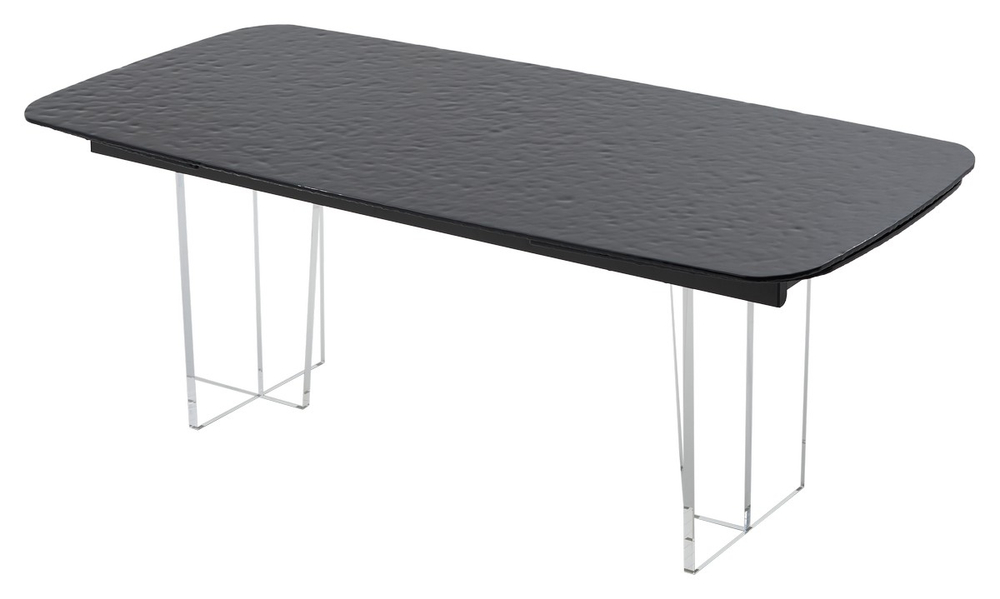 Стол LAURITS 200 GREY, стекло BUBBLE  / Прозрачный каркас ®DISAUR