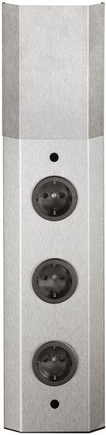 Угловая розетка Hafele, 3 розетки, Серый металлик  822.10.000 купить с доставкой Казахстан