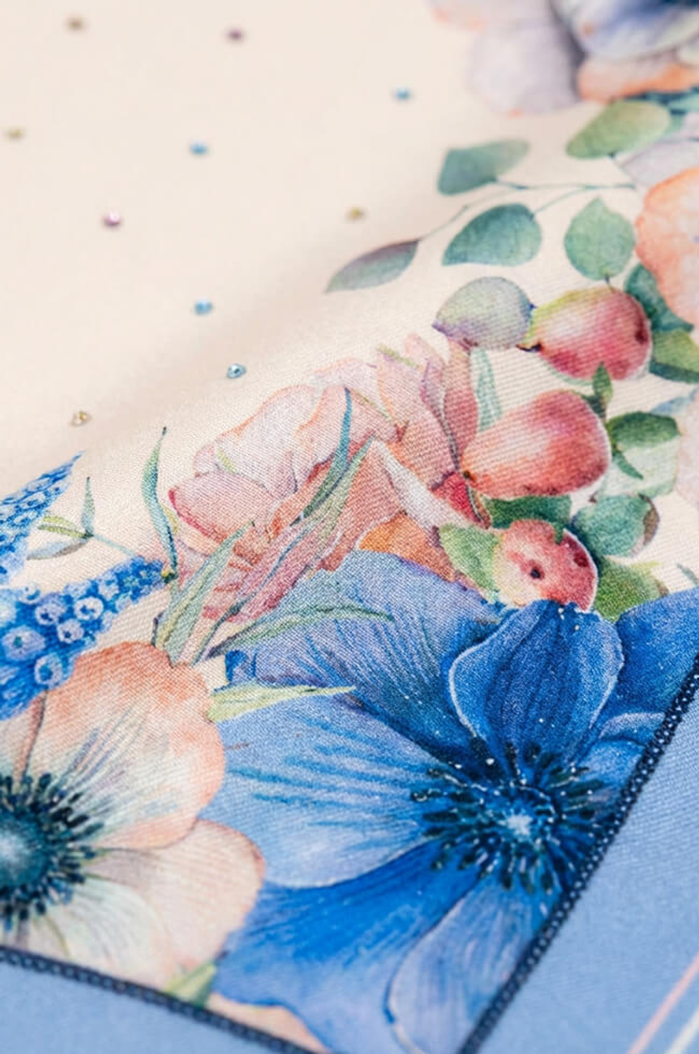 8442 Платок женский (голубой принт)