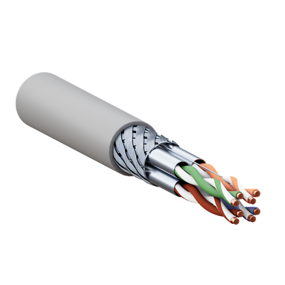 Кабель витая пара TERACOM CS Cat.6A S/FTP 4 пары solid 0,57мм оболочка LSZH нг(А)-HF цвет серый (упак. 305м) (305.00 шт.)