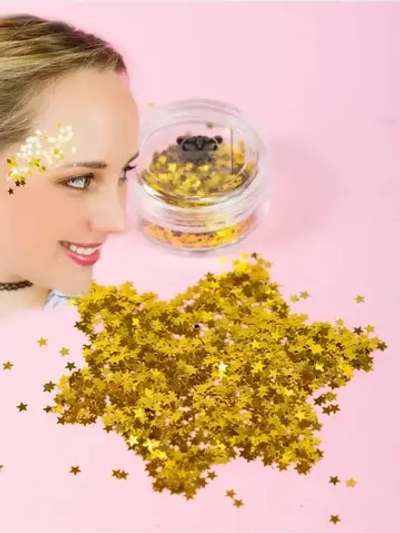Блёстки светлые золотые Звёзды 5 гр сухие крупные