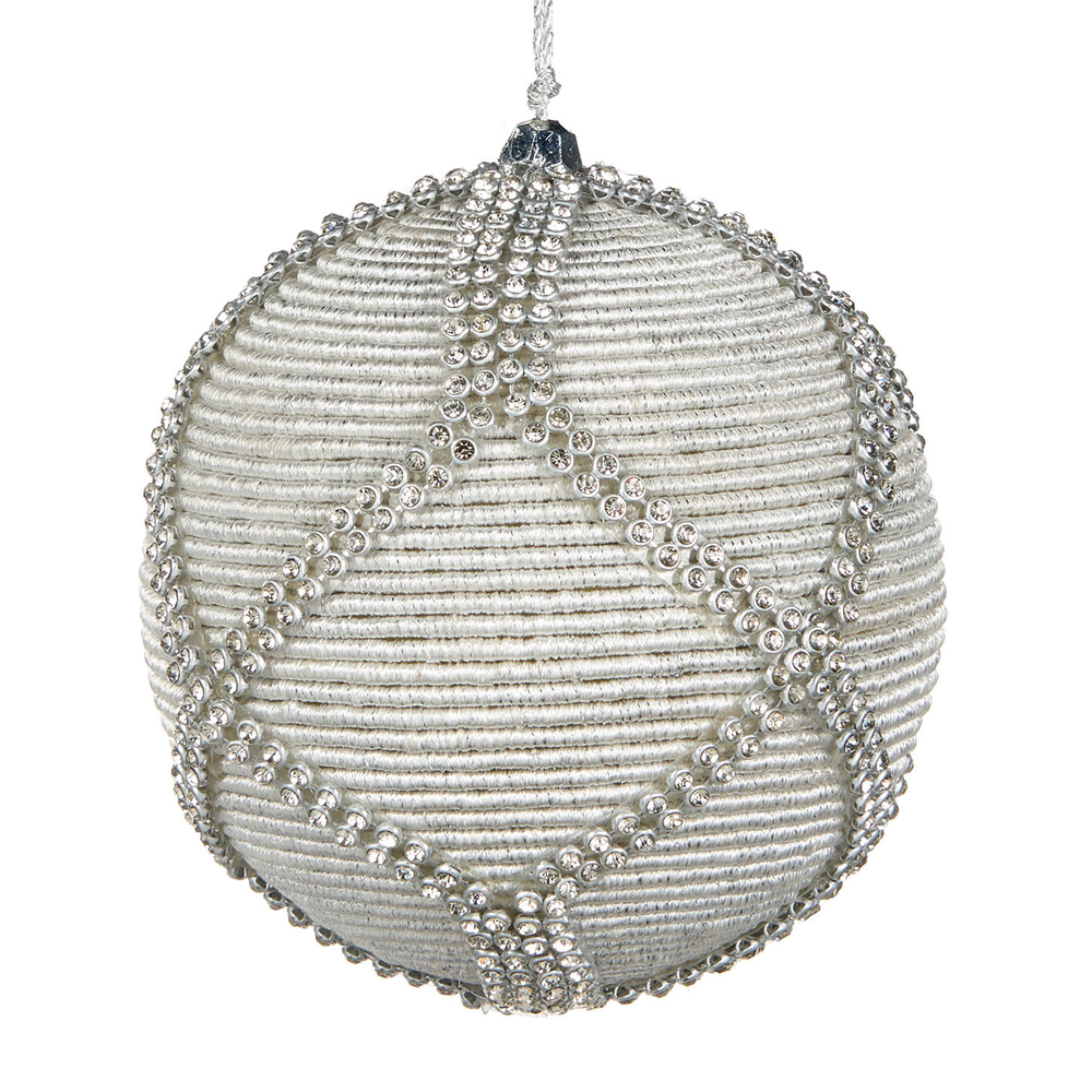Шар со шнуром из страз 10см Goodwiil Jewel Net Cord Ball Slv