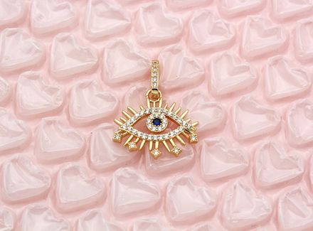 Подвеска "Глаз" 18,5мм, со стразами