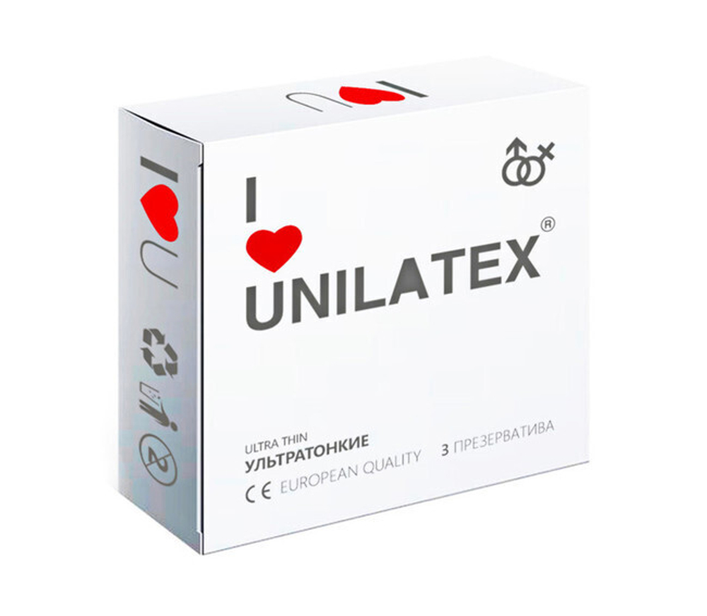 Презервативы UNILATEX ультратонкие (3 шт) (Цвет: телесный)