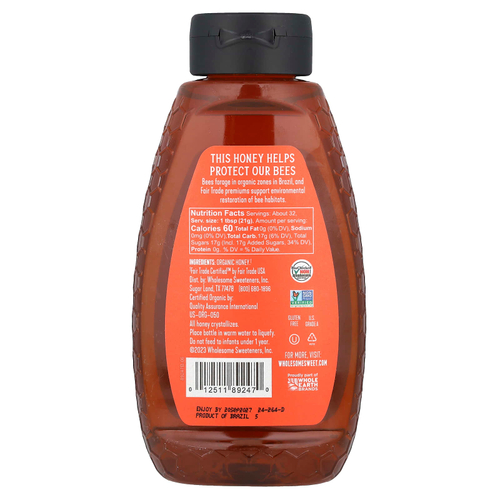 Wholesome Sweeteners, органический мед со знаком справедливой торговли, 680 г (24 унции)