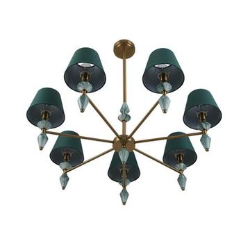 8275/7 CLASSI латунь/зеленый, металл/керамика/ткань Люстра Е14 7*40W 220V VERMONT