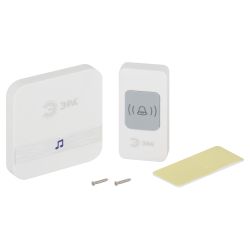 Звонок дверной ЭРА C95 беспроводной, от сети, белый, 52 мелодии | Электрозвонки беспроводные