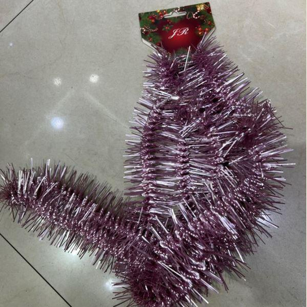 Мишура 2 м 5 см "Искристая", Розовый