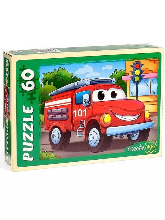 Пазл для детей 4 5 6 лет Пожарная машинка 60 элементов