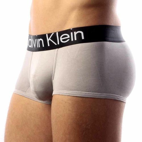 Мужские трусы хипсы серые с черной резинкой Calvin Klein Steel Black Waistband Grey