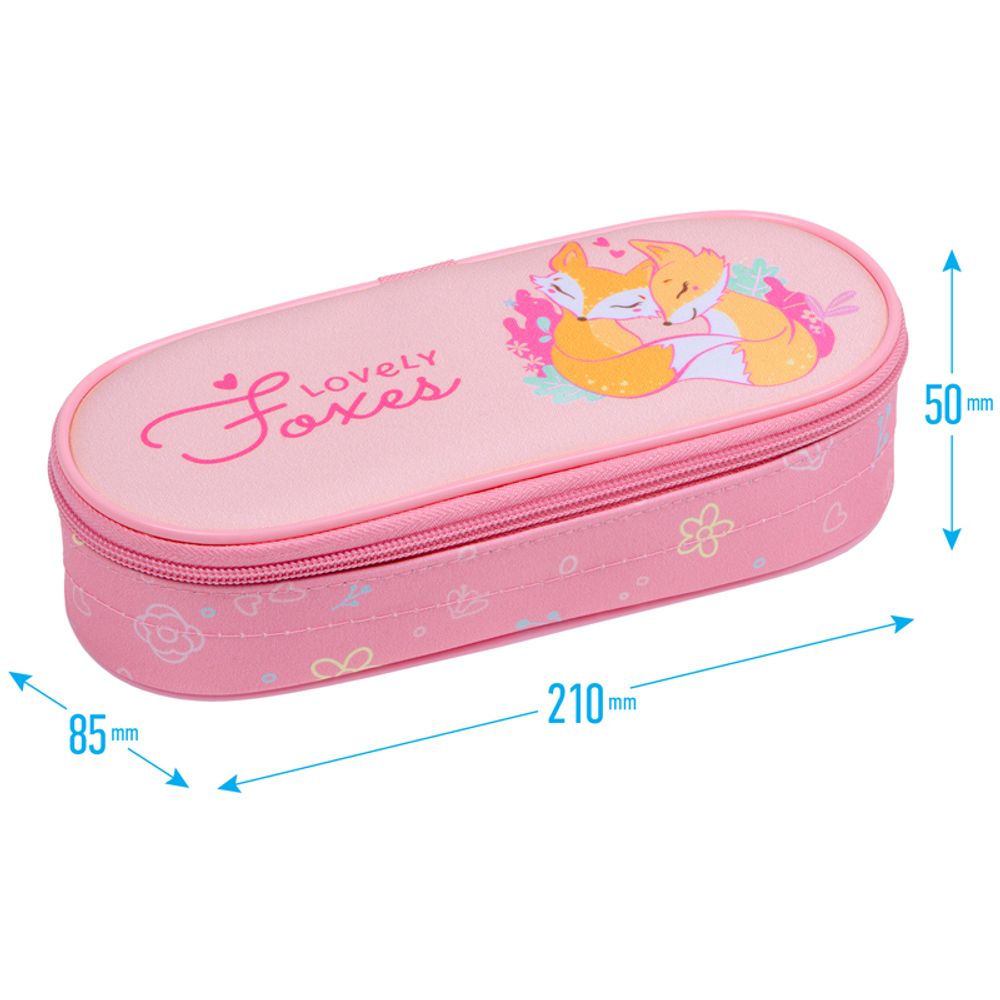 Пенал корпусный 1 отделение, 210*85*50 Berlingo "Sweet Foxes", полиэстер