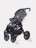 Коляска детская MOWBaby "ZOOM"PU (3в1) RA087 Silver Grey