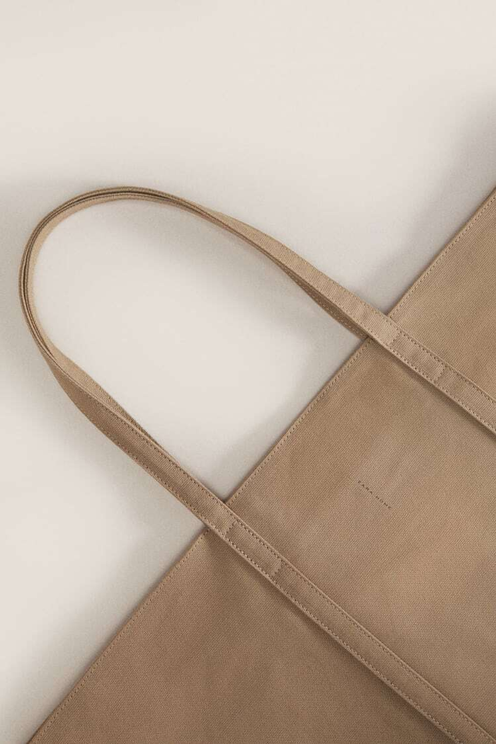 ZARA HOME БОЛЬШАЯ ТКАНЕВАЯ СУМКА-ТОУТ,  ХАКИ