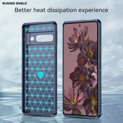 Мягкий чехол синего цвета для смартфона Google Pixel 7 Pro, серия Carbon от Caseport
