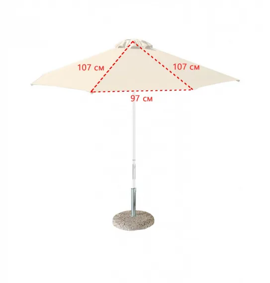 Зонт пляжный профессиональный Kiwi Clips, Ø250 см, серебристый, тортора