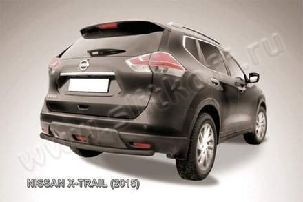 Защита заднего бампера (нержавейка) Nissan X-Trail (2013-2023) d57 (черный)